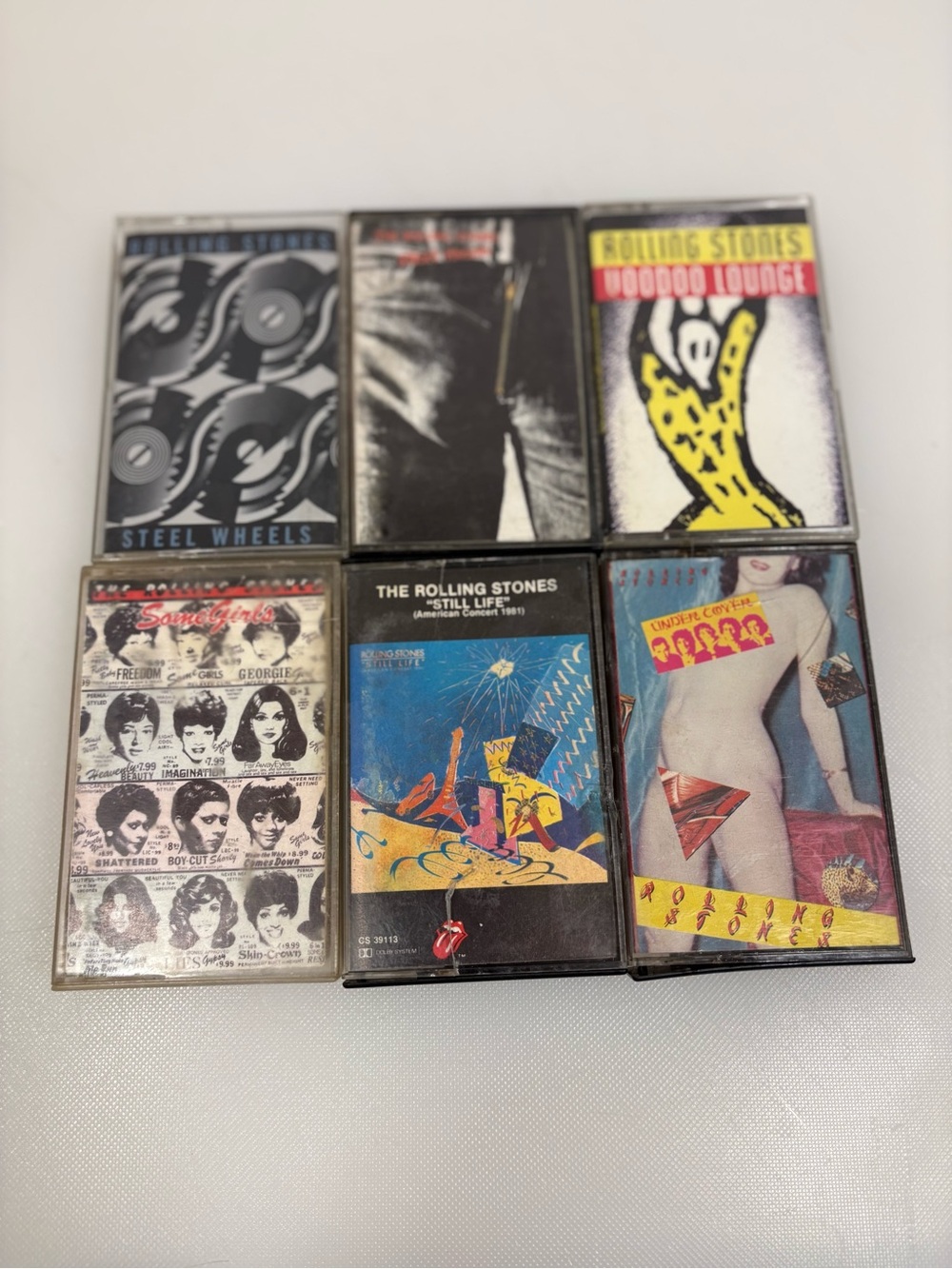 Vintage Rolling Stones Cassette Lot - 6 Tapes- Mixed Cover Art - Not Tested